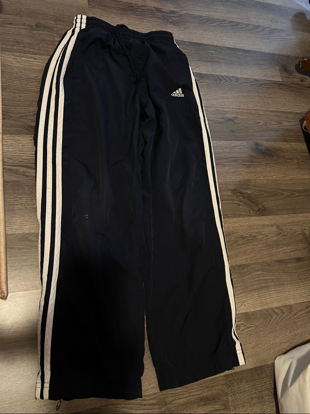 adidas Black Jogger Pants with White Side Stripes